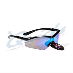 Rayzor Sports Sunglasses Vyzor Model R1612BKBL Black Frames Blue Lens : RC15bl