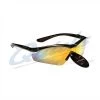 Rayzor Sports Sunglasses Vyzor Model R1612BKGO Black Frames Gold Lens : RC15go